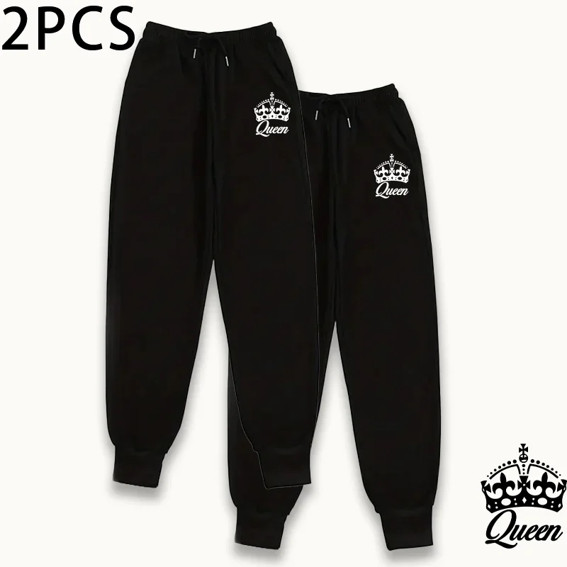 2025 New Womens Joggers 2 Piece Set Fleece Lined Sweatpants Fall Winter Thermal Lounge Pants Comfort Fit Trousers 2packs Bottoms