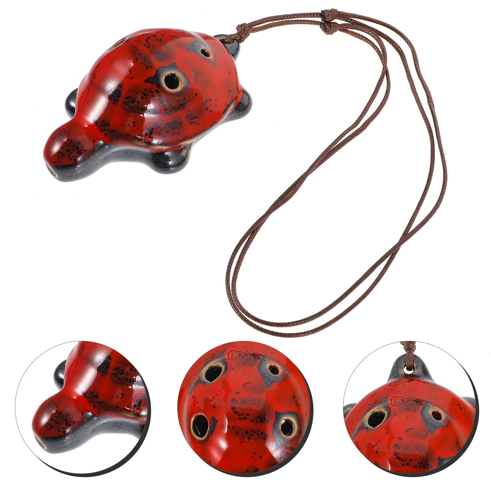 

Ceramic Turtle 6-Hole Ocarina Portable Beginner Instrument Easy to Blow Clear Sound Perfect for Collectors
