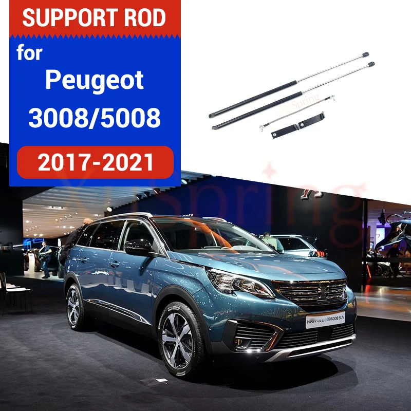 Car Engine Cover Gas Spring Shock Lift Strut Bars Support Hydraulic Rod For 2017 2018 2019 2020 2021 2022 2023 Peugeot 3008 5008