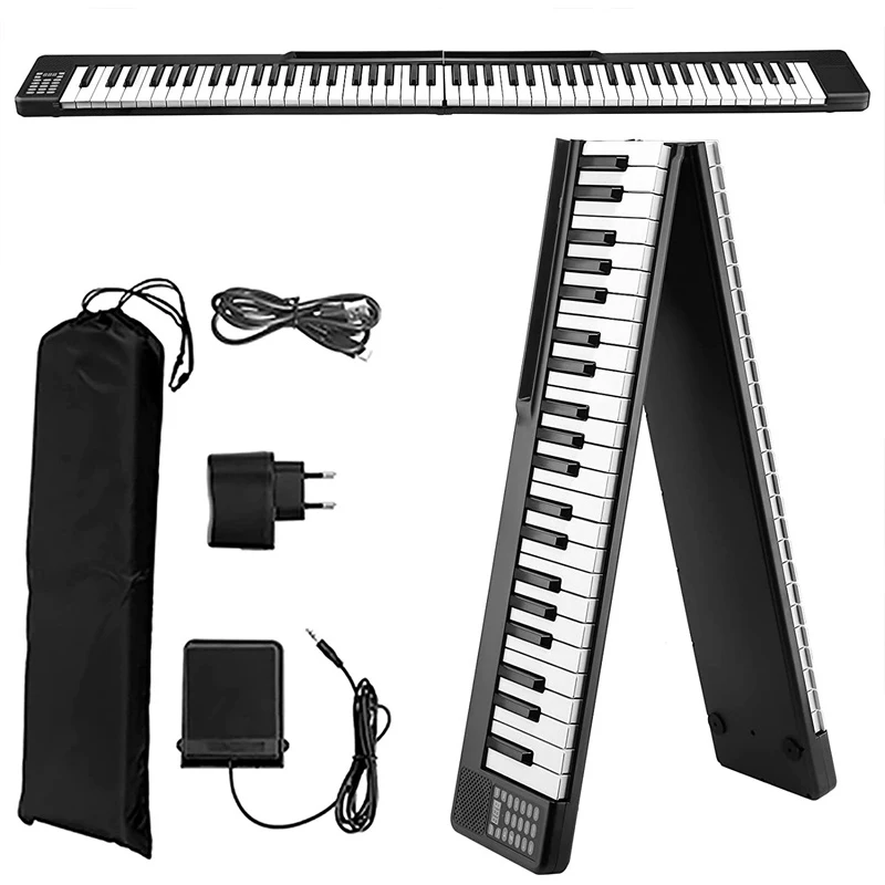 Portable 88 Keys Foldable Piano Digital Piano Multifunctional Electronic Keyboard Piano for Piano Student Musical Instrument