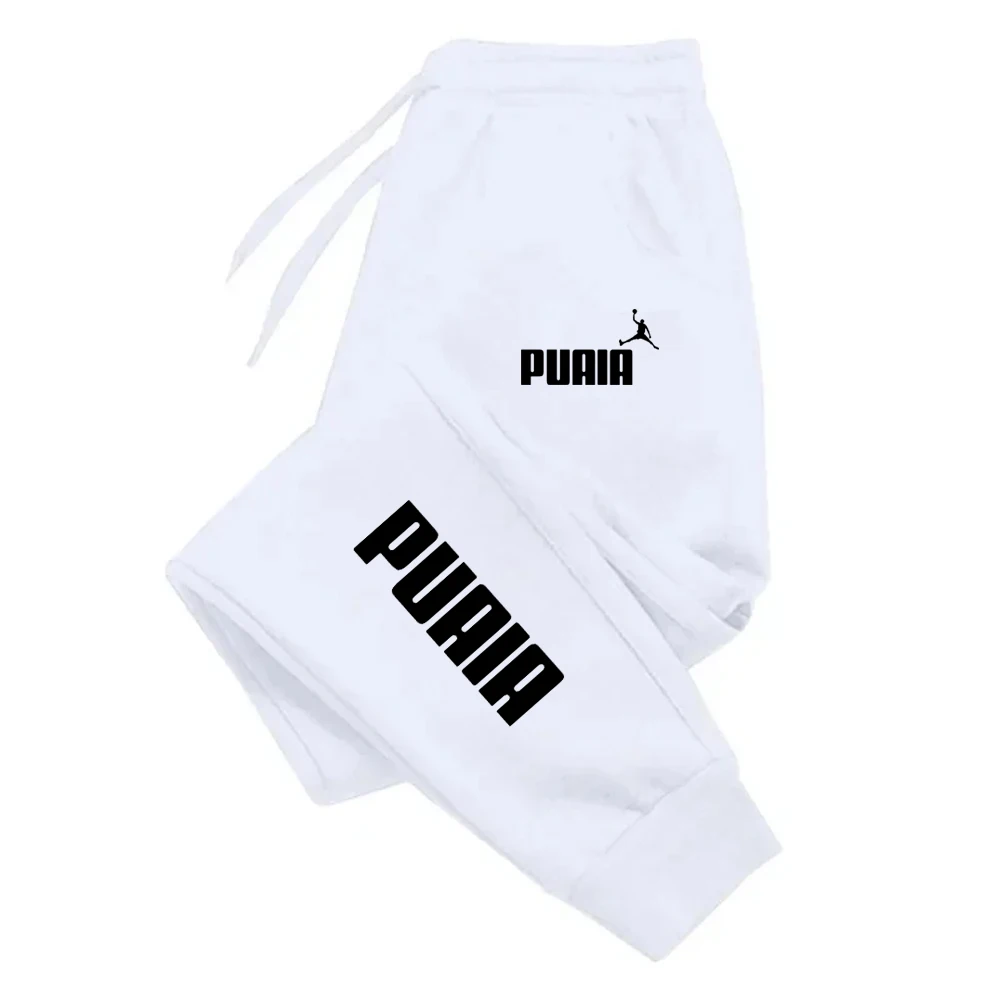 PUAIA Print Men's Pants Autumn/Winter New Sport Jogging Trousers Fitness Loose Fit Clothing Solid Color Outfit Streetwear Pants