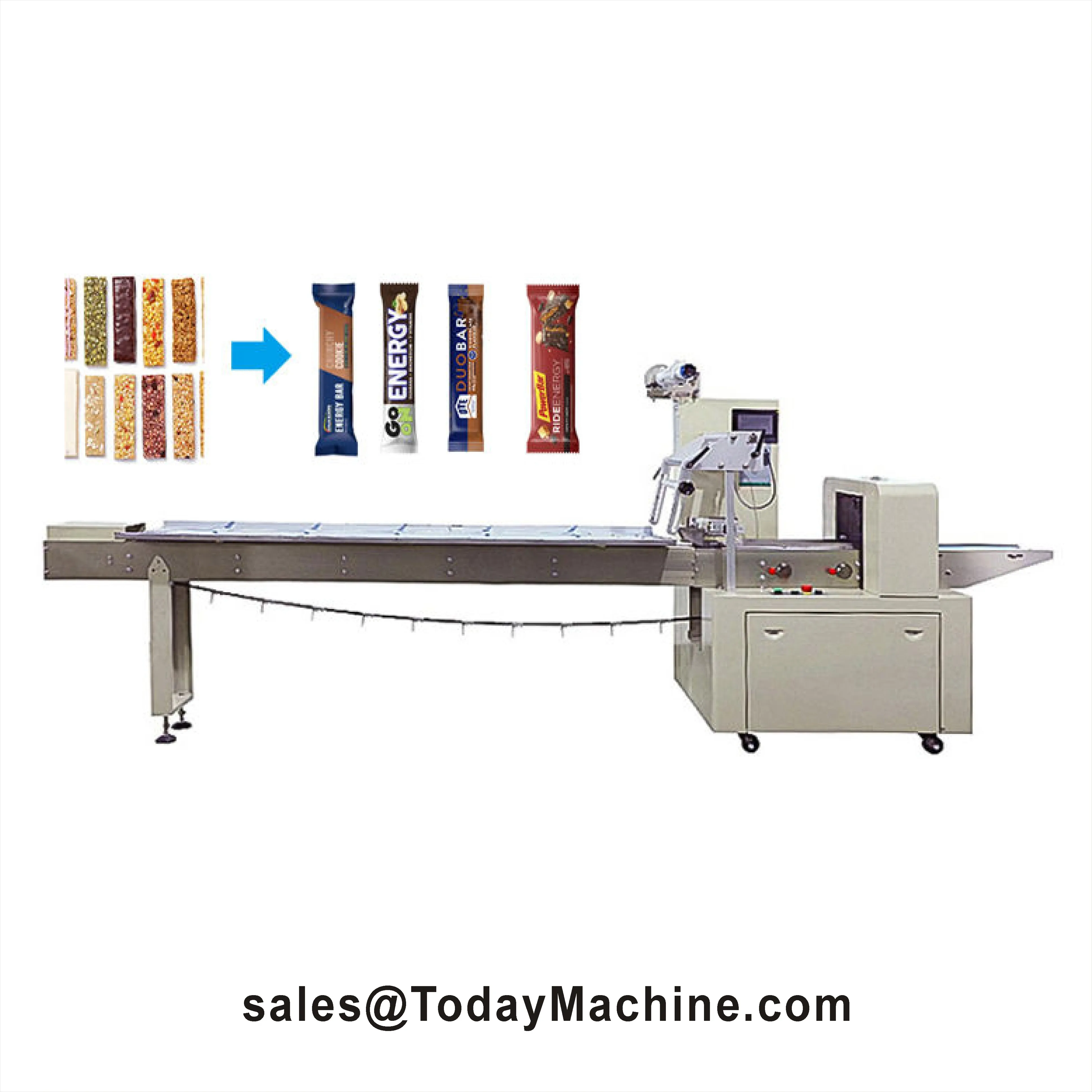 Automatic Horizontal Flow Wrapping Packing Machine for Bakery Vegetable Pillow Bag Cake Packing Machine