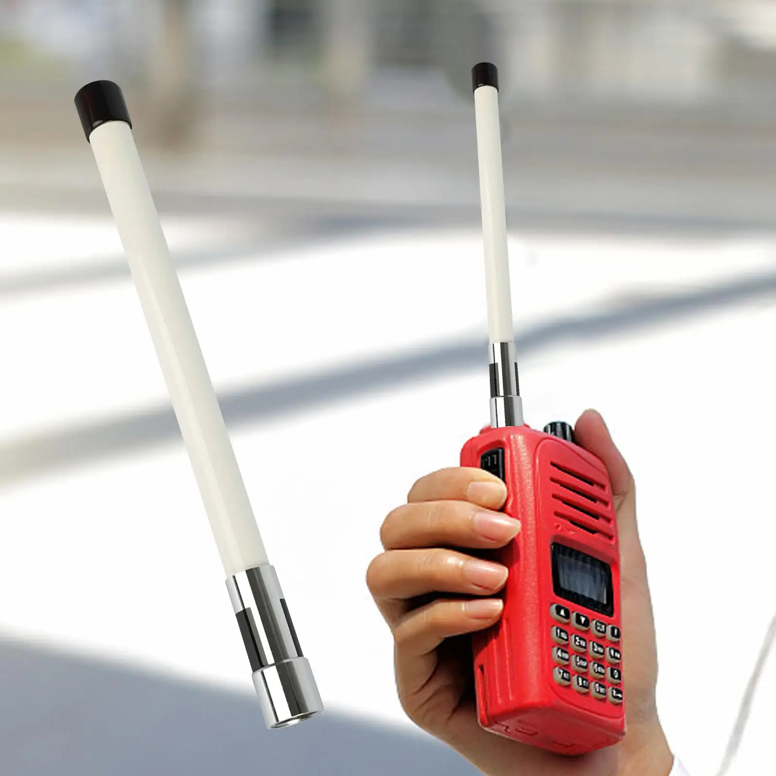 

Two Way Radio Antenna Ham Radio Antenna White Long Range Professional Short Durable Replacement 23cm Walkie Talkie Antenna