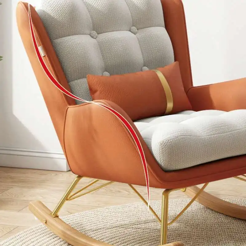 

Modern Minimalist Rocking Chairs Wooden Recliner Accent Design Armchair Gamer Muebles Para El Hogar Home Decor SY50LC