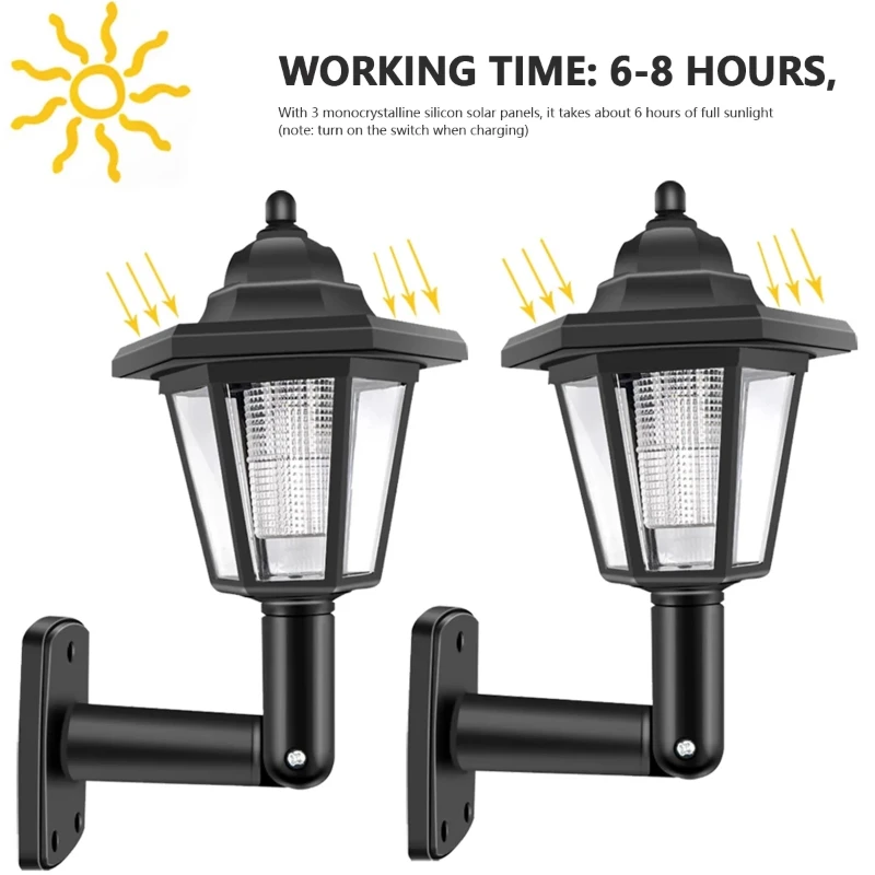 1/2PCS Solar Wall Lights Outdoor Garden Fence LED Wall Light Waterproof Hexagonal Landscape Induction Walls Light for Garden