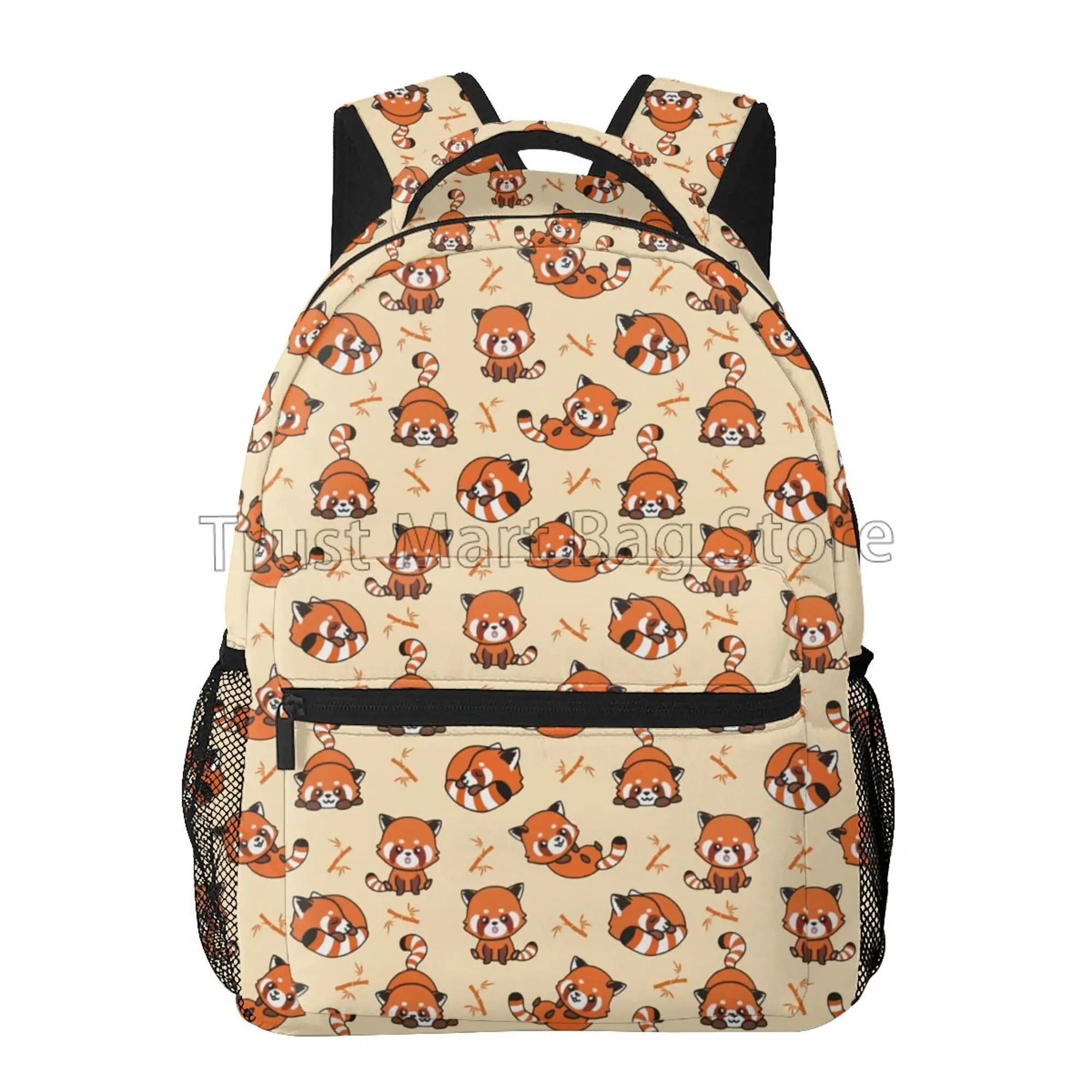 Backpack Cute Red Panda Raccoon Adults School Bag Casual College Bag Travel Zipper Bookbag Hiking Shoulder Daypack for Women Men