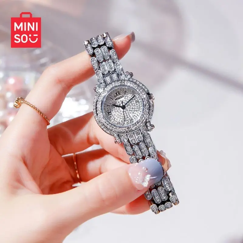 Miniso Gypsy Waterproof Watch, Girls Fashion Quartz Watches with Rhinestone