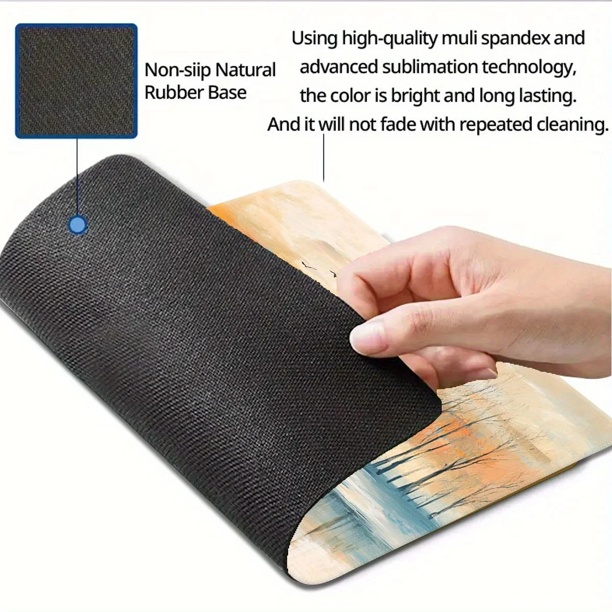 Antislip rubberen basis van de herfstlandschap game-muismat met Ice Lake Sunset-ontwerpen zijn geschikt voor zowel thuis- als kantoorgebruik