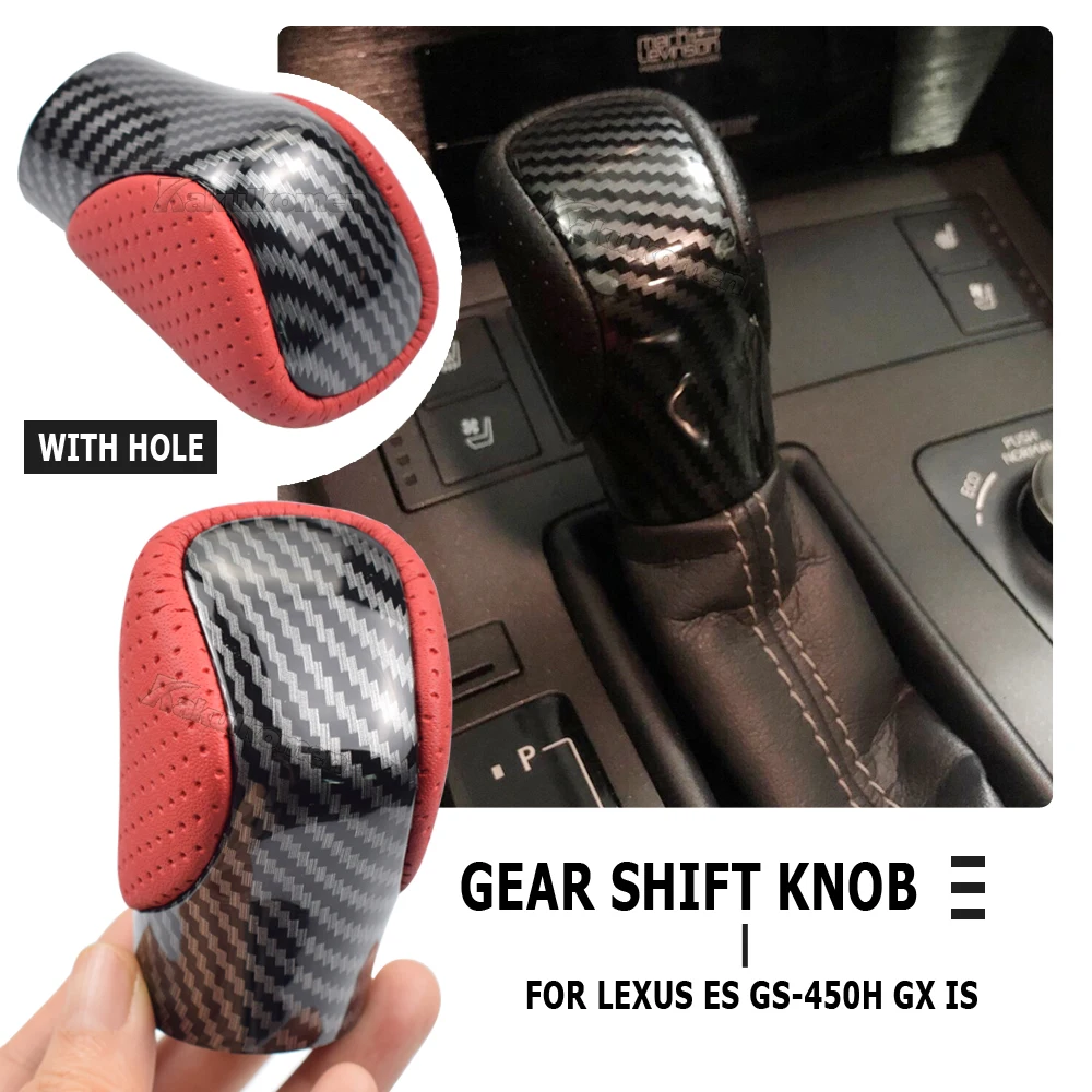 AT Leather Gear Shift Knob For Lexus ES350 GS300 GS350 GX460 NX300 IS250 IS350 RX350 RC300 RC350 POMO Arm Ball Shifter Stick Pen