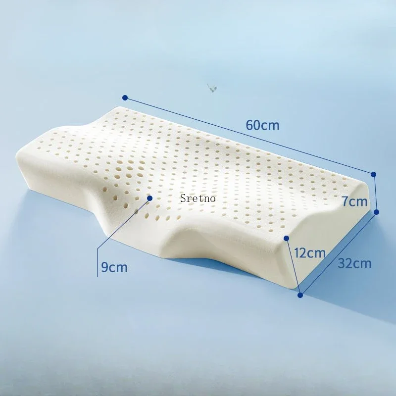 وسادة من اللاتكس الطبيعي لحماية الرقبة الكبار النوم المعونة فراشة على شكل وسادة الأساسية عنق الرحم وسائد العظام ألموهاداس