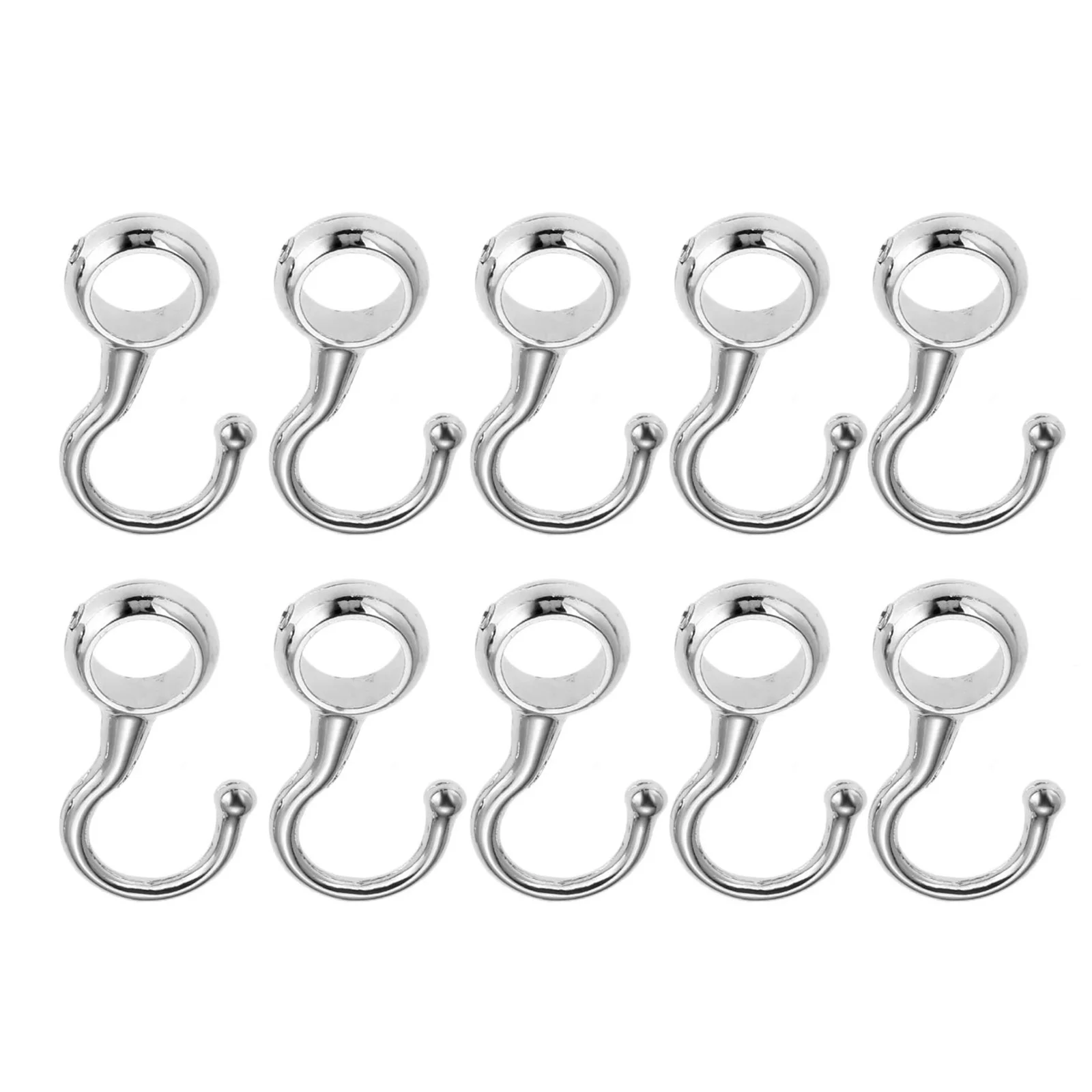 DRELD 10pcs Wardrobe Hanging Tube Pipe Rod Hooks Kitchen Pan Hook Bathroom Hook Hanger for Towel Clothes 16mm/19mm/22mm/25mm