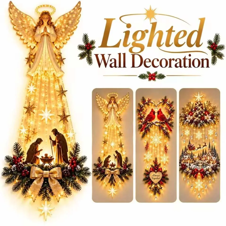 Wall Mounted Lighted Wall Decoration Warm White Lights Christmas Theme Style Light-emitting Birth Scene Wall Decoration