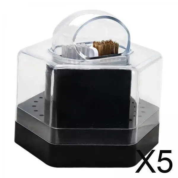 

5x Nail Bit Cleaning Brush Box Nail Bit Stand Compact Home Nail Bit Bit Cleaner Brush Case 24 Holes