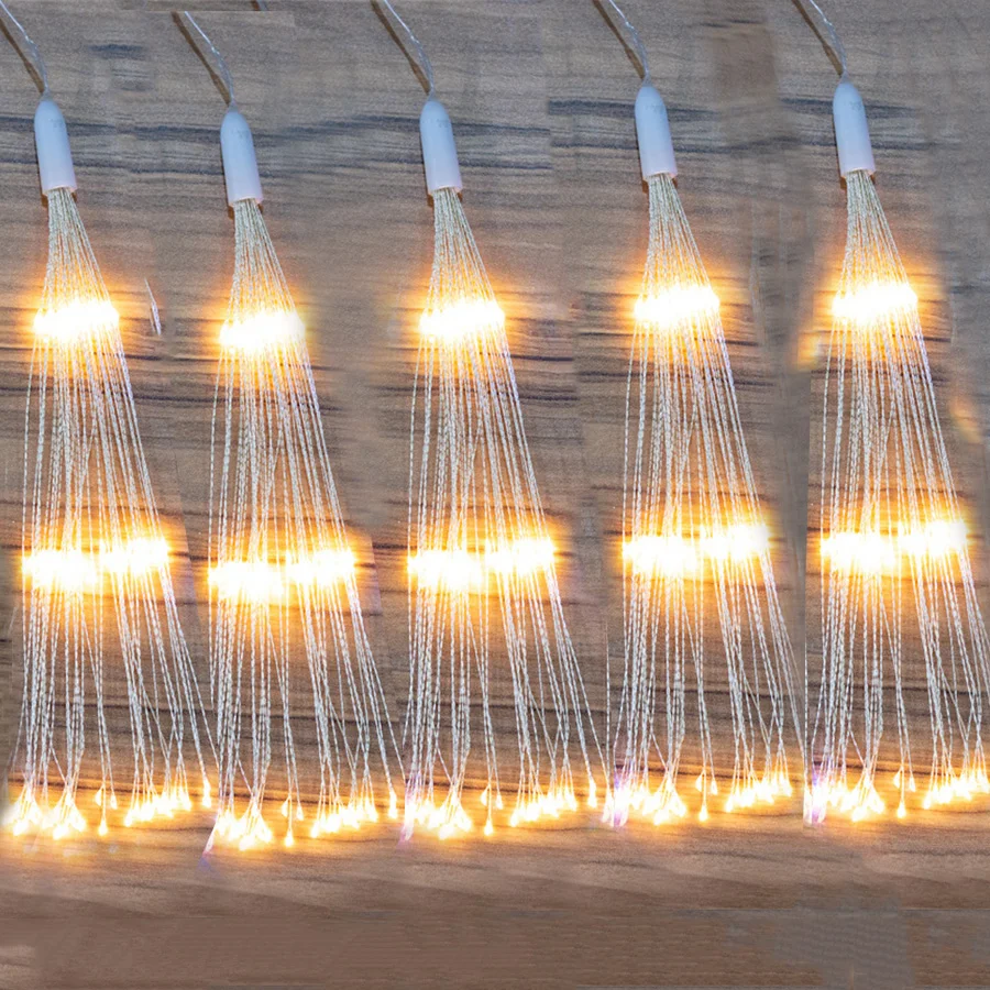 5 Pack 600 LED Connectable Firework Lights Outdoor Copper Wire Sparklers Starburst Lights Holiday Firecracker Fairy String Light