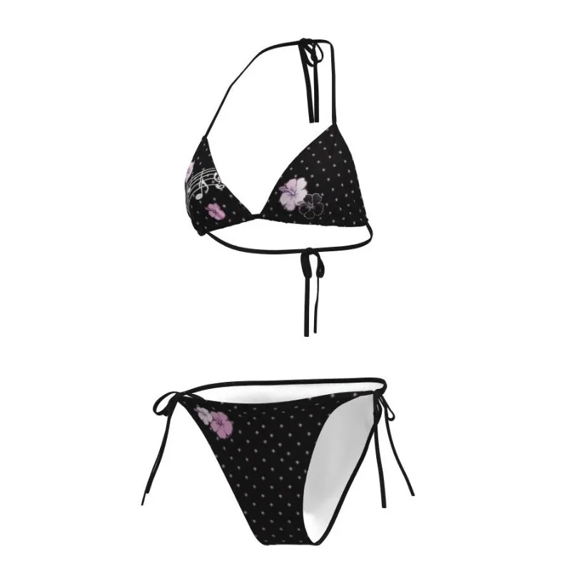 Sweet Spice Girls Flower Print Bikini Sets Women Y2k Harajuku Fashion Swimwear Summer Casual Fashion Beach Vacation Outfits New