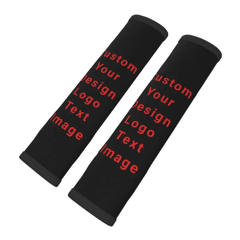 Custom Your Design Logo Text Image Car Seat Belt Covers of 2pcs Universal Soft Seatbelt Shoulder Protection Seat Belt Strap Pads