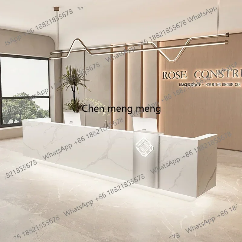 

Luxury Receiption Desk Furniture Office Executive Front Reception Counter Beauty Salon Minimalist Long Recepcja Entrances Tables