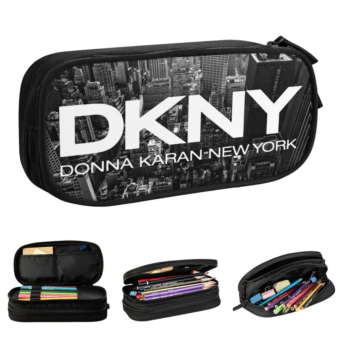 DKNYS NewYork Skyline Pencil Case Cute Pen Holder Bag for Student Large Storage School Supplies Cosmetic Pencil Pouch