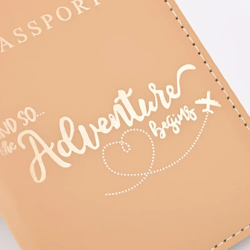 PU Leather Passport Cover Protective Women Men Travel Passport Ticket Holder Case Letter Print ID Card Passport Holder Clip Bags