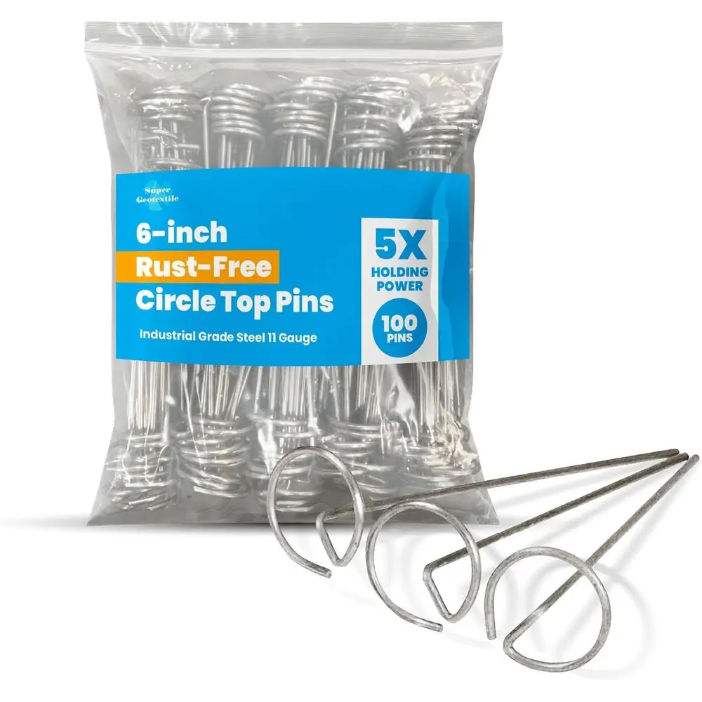 11 Gauge Heavy Duty 6 Inch Galvanized Steel Stakes - 1000 Pack for Landscaping Fabric and Weed Barrier