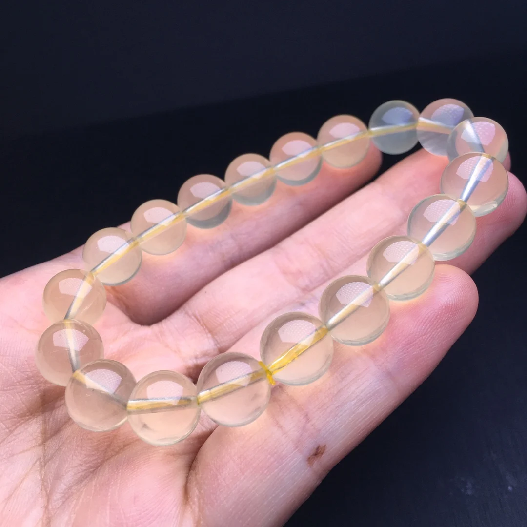 Pulsera de cuarzo citrino y limón Natural de 10MM, piedras preciosas de cristal, chakras curativos a la moda, alivio del estrés, Reiki, Yoga, regalo energético, 1 Uds.