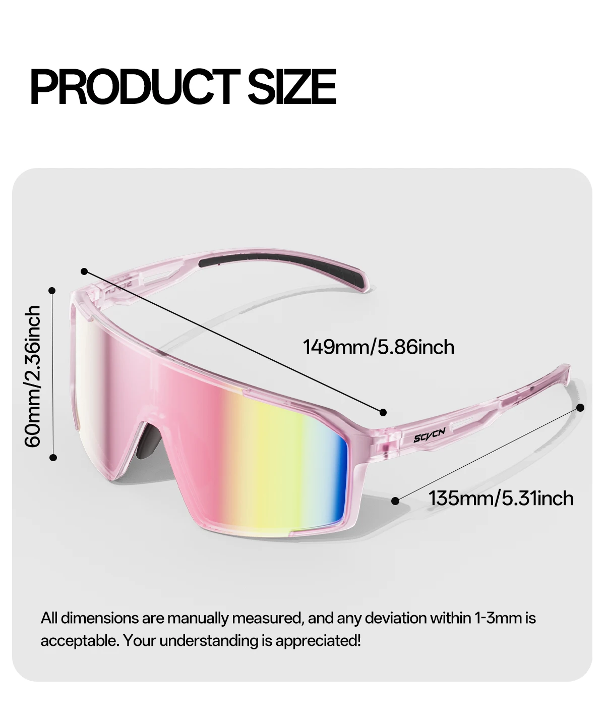 SCVCN Modische Sonnenbrille für Herren, Fahrradbrille, UV400, Damen-Fahrbrille, MTB, Fahrrad, Sportbrille, Laufsonnenbrille, Damen – Detail 29