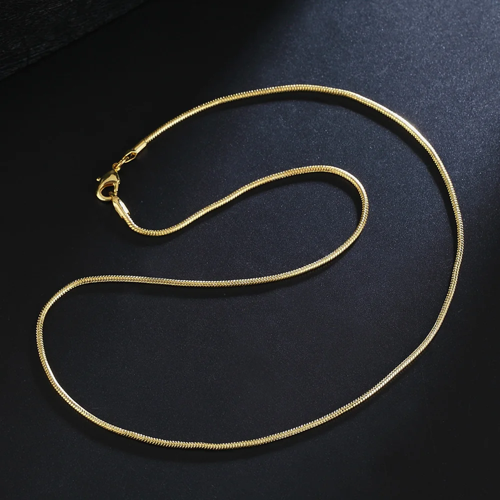 wholesale 16-30inches Beautiful fashion Elegant Gold color 2MM snake chain pretty MEN women Necklace jewelry for pendant LN043