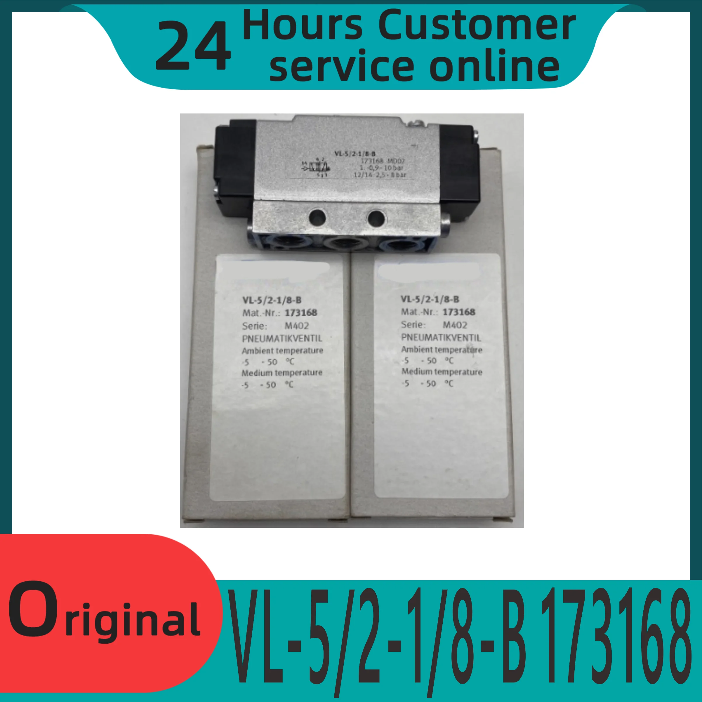 

Brand new original half tube air vent valve control valve VL-5/2-1/8-B 173168