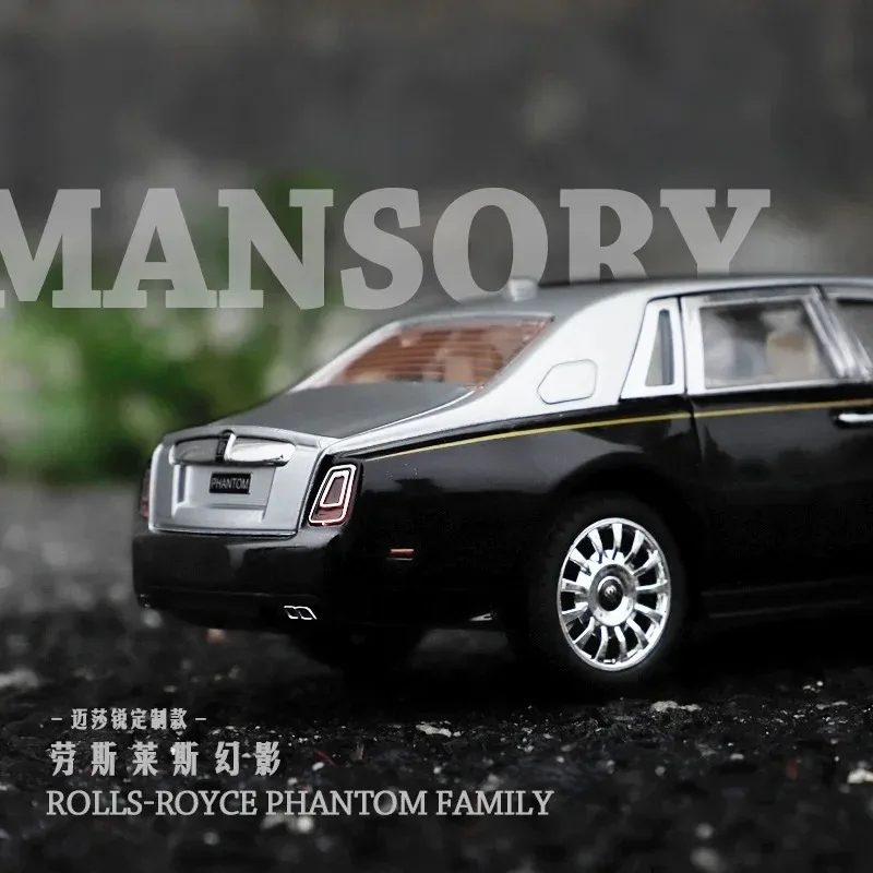 1:24 Rolls Royce Phantom High Simulation Diecast Metal Alloy Model samochodu Pull Back Sound Light Car Children Gift Collection A428