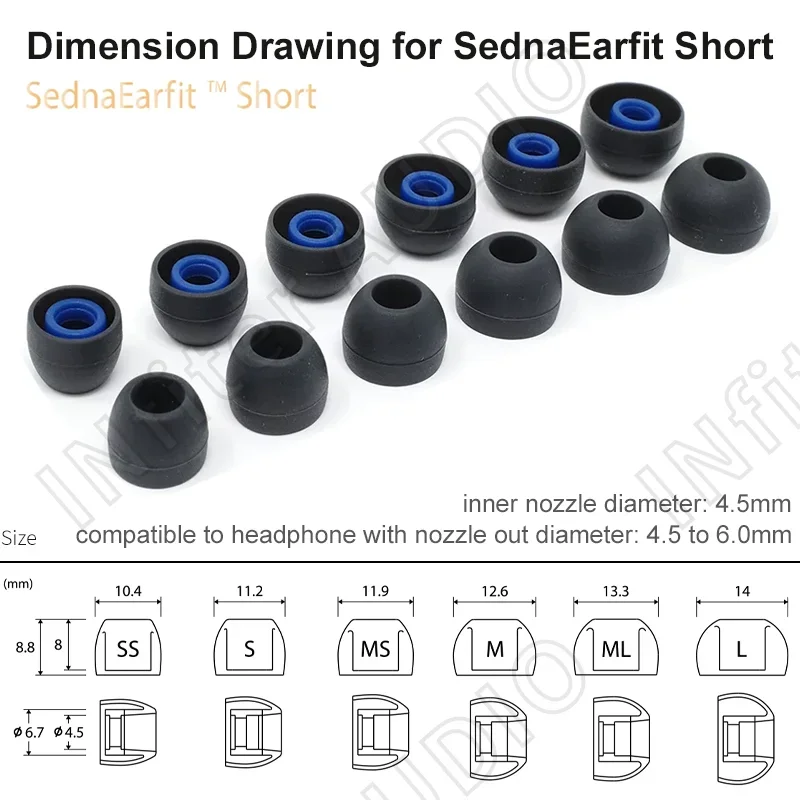 AZLA Sednaearfit نصائح أذن قصيرة خفيفة لسوني Sennheiser سيليكون سماعات أذن TWS Sednaearfit سماعات أذن قصيرة لنصائح IEM