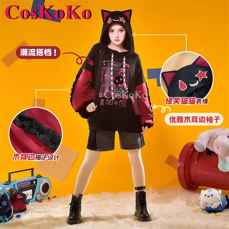 CosKoKo Lyney/Lynette Cosplay Game Genshin Impact Costume Fashion Daily Outfit Hoodie Halloween Party Role Play Clothing S-XL