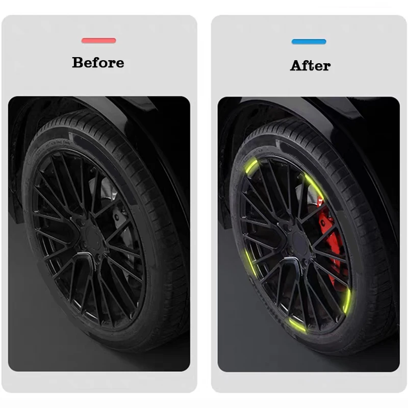 For Porsche Cayenne Panamera Macan Cayman Boxster 718 911 car wheel hub reflective sticker  tire anti-collision reflective strip