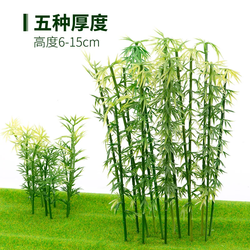 30PCS Miniature Artificial Bamboo Green Trees Plastic Plants Garden Scenery Landscape Diorama DIY Decor Craft Projects