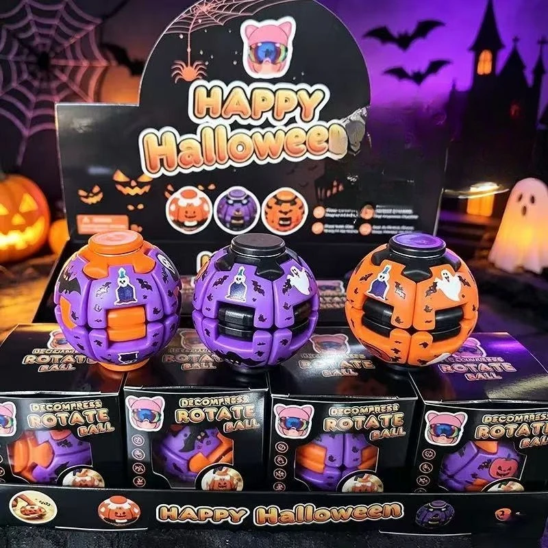 Halloween Fingertip Pressing Gyro Toy Spring Version Rotating Stress Relieving Ball Stress Relieving Artifact Children's Gift