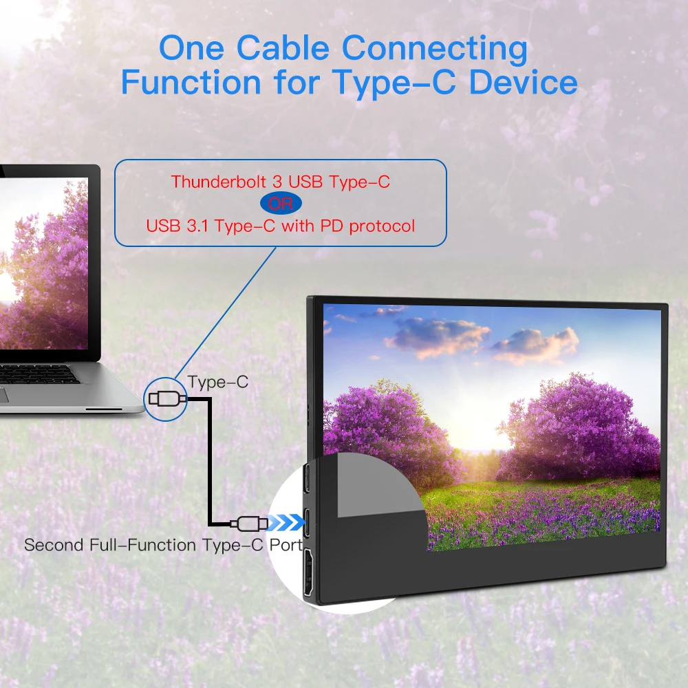 Imagem -03 - Eyoyo-monitor Portátil 13.3 Polegada Usb-c Touchscreen com Alto-falante 1920x1080 Ips Entrada Mini Hdmi segundo Monitor para Tela do Laptop