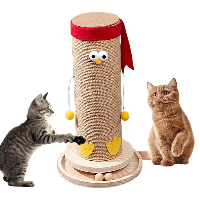 

Chicken Sisal Scratching Post Protection Furniture For Cats Cat Tree Toy Accessories With Interactive Ball Scratching Pole