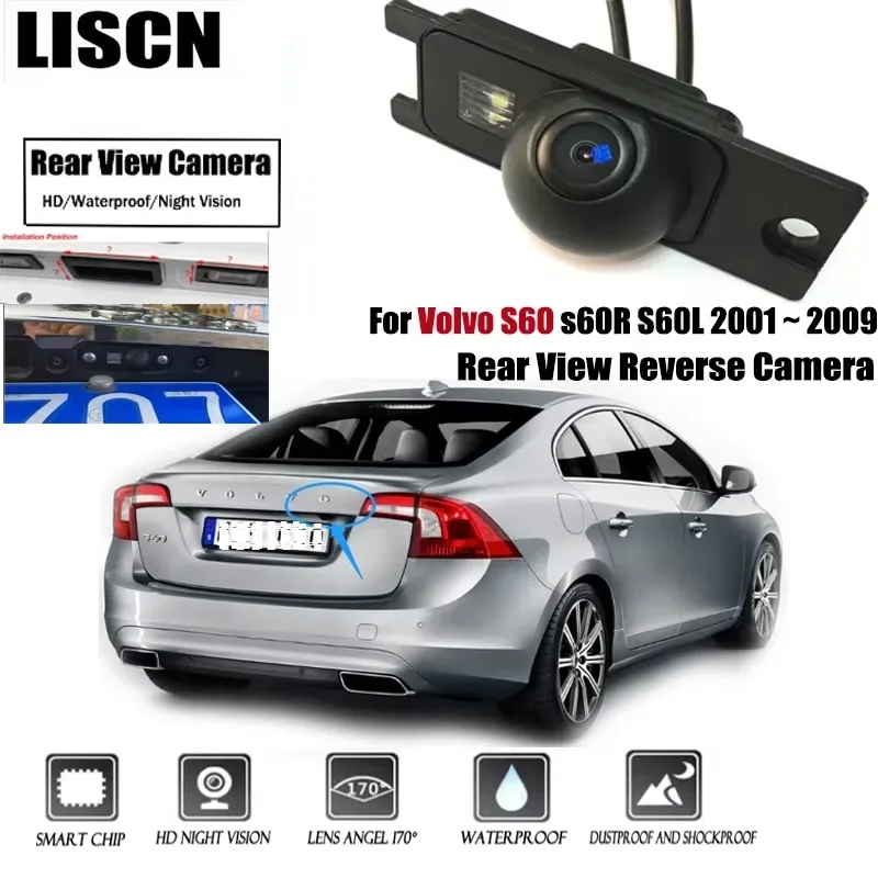 For Volvo S60 s60R S60L 2001 2002 2003 2004 2005 2006 2007 2008 2009 Rear View Reverse Camera Night Vision BackUp Parking Camera