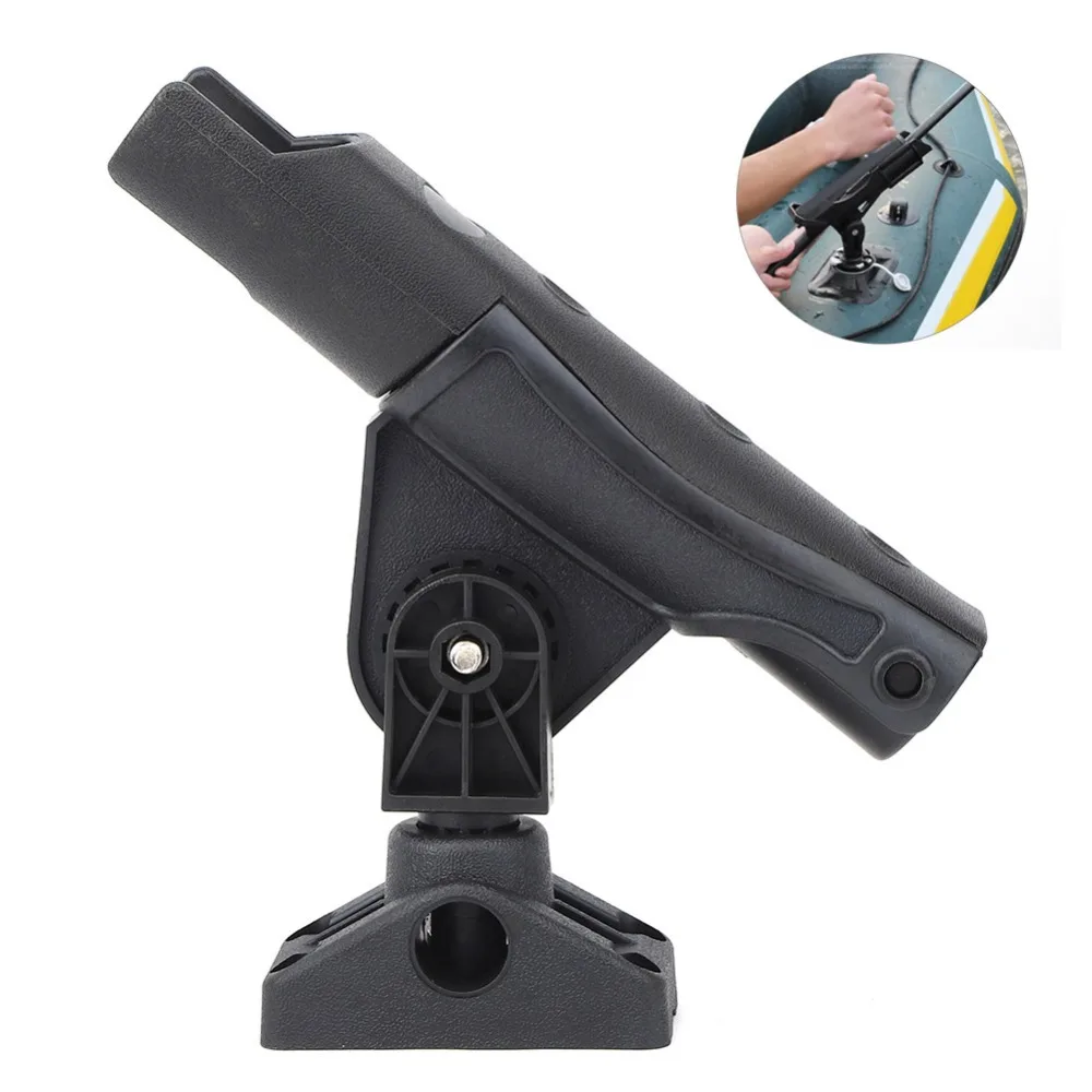 

Nylon Kayak Fishing Rod Holder 24.5*17.5cm 360 Degrees Adjustable Boat Rod Holder Black Fishing Pole Holder For Fishing Boat