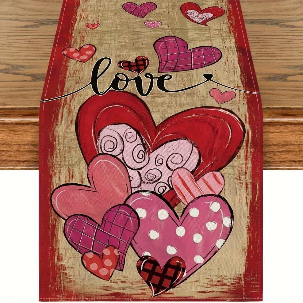 Valentine's Day Table Runner - Multi-Size for Anniversary Wedding Home Party Kitchen Decor