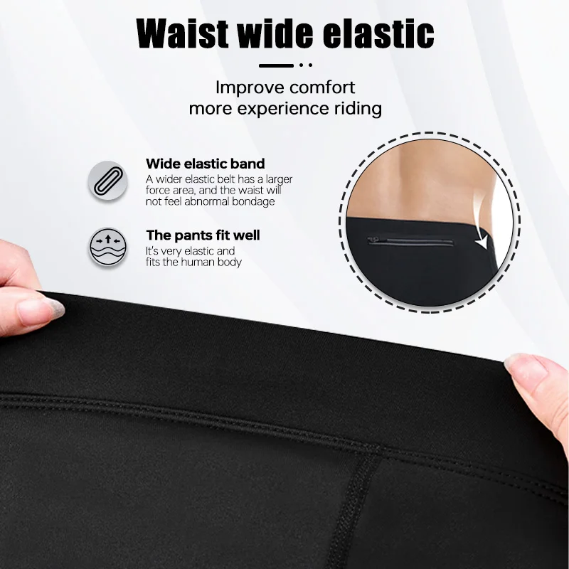 X-TIGER Winter Cycling Pants with Back Pocket 5D Gel Padded Men Fleece Sports Warm Long Pants MTB Road Ski Motorcycle Bike Pants