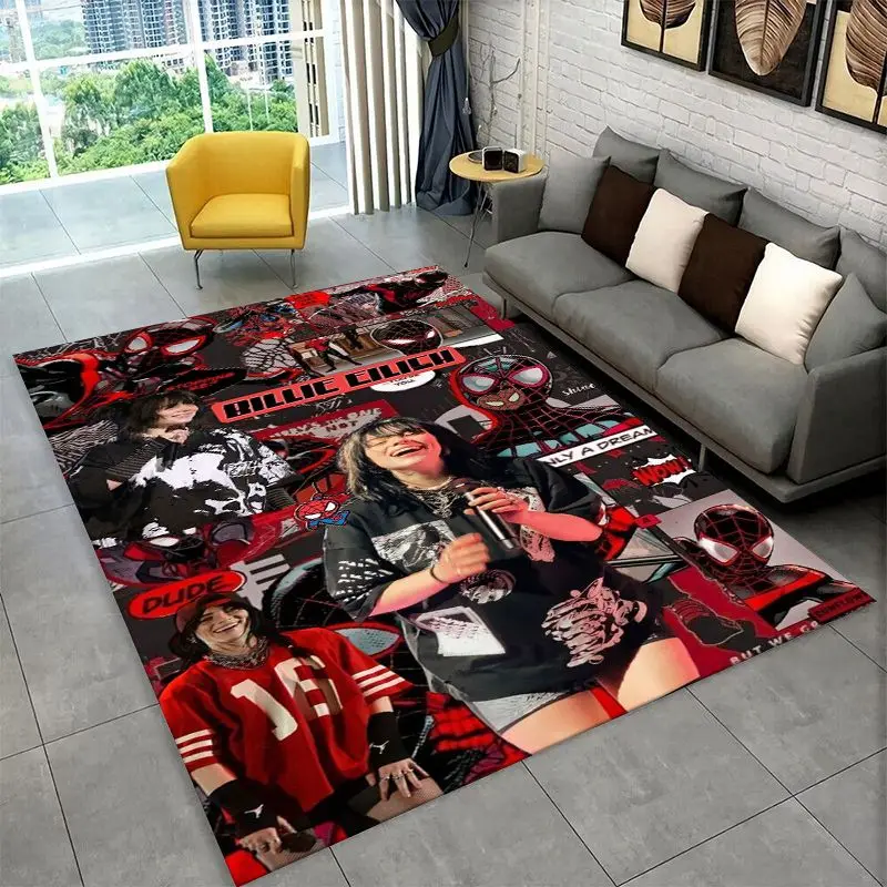 Famous Singer Billie Eilish Star Non-Slip Area Rug for Living Room,Bedroom,Playroom,Carpet Floor Mat Home Decor Rug  Room