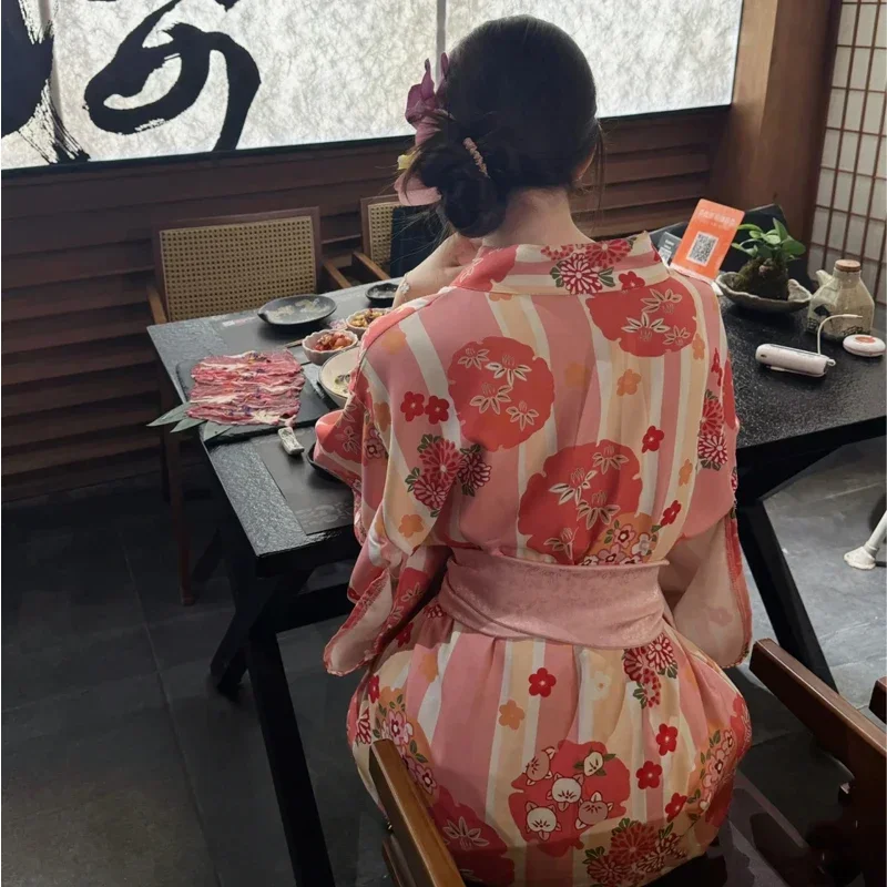 Peignoir Kimono Japonais Vintage Rétro pour Femme، Vêtement Traditionnel، Anime Cosplay، زي الهالوين، صور، 2024