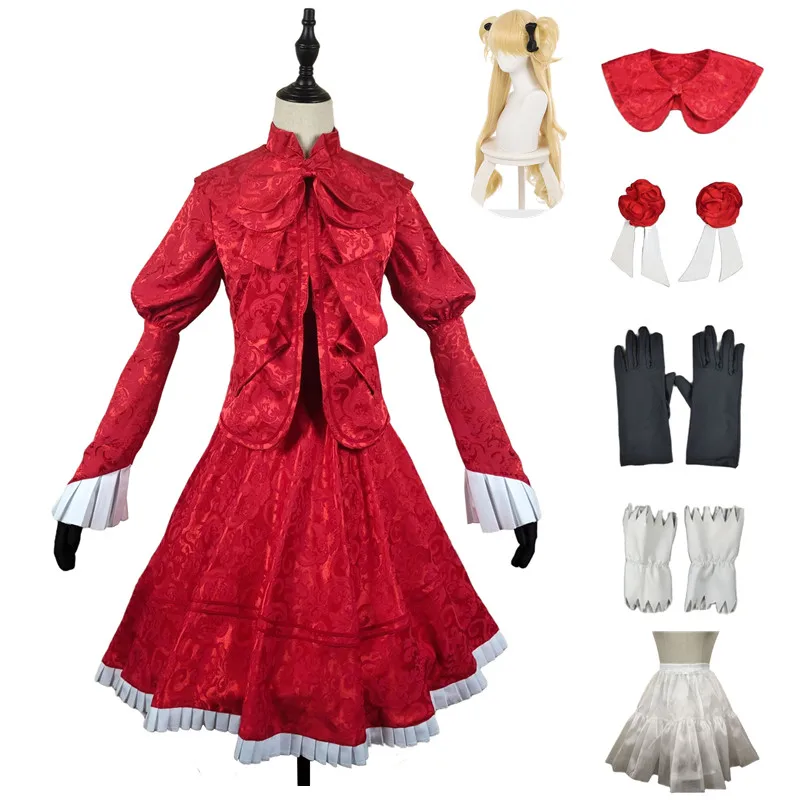 

Anime SHADOWS HOUSE Cosplay Kate Maid Costumes Uniforms Halloween Women Outfits Dress Wig Top Suspender Gloves Headgear Ankle