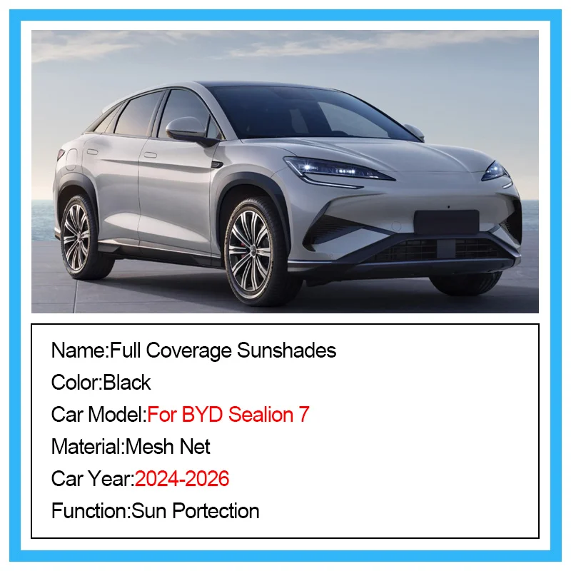 BYD Sealion 7 (2024-2026) Mesh Window Sunshades – Privacy