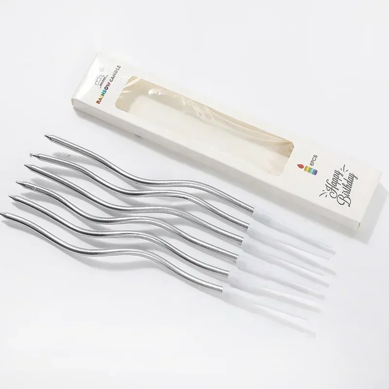 6/120/96 شموع منحنية للكعكة، عيد الميلاد، استحمام الطفل، الجنس، الوحش، ديكور المجدالين، زينة الشموع، الزفاف