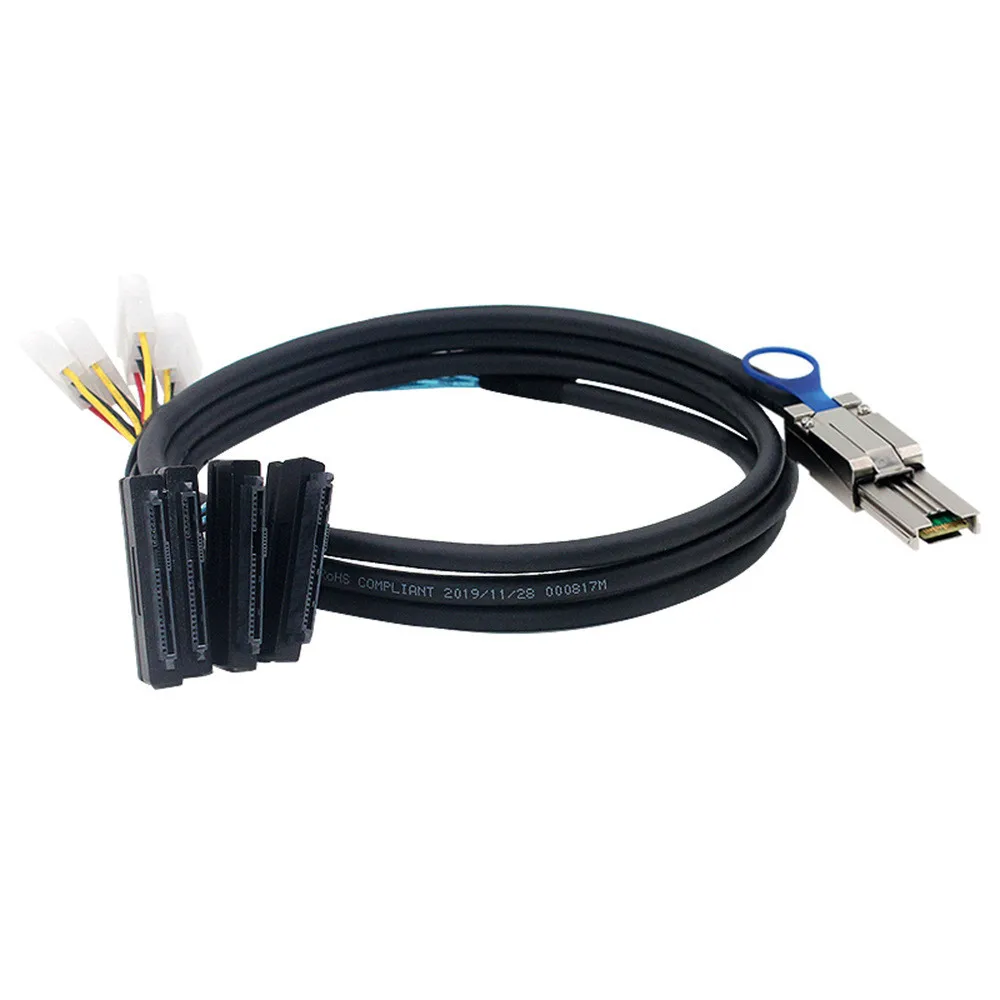 Mini-SAS SFF-8088 26P to 4 X SAS SFF-8482 29 Pin Cable 0.5 Meter  1M 2m 3m