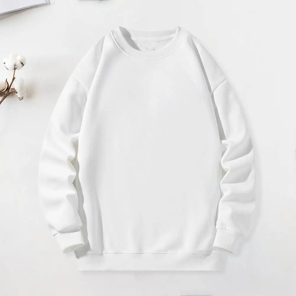 

Stylish Long-sleeve Sweatshirt Men's Soft Thick Warm Sweatshirt with Long Sleeve Loose O Neck for Fall Winter Casual for Men