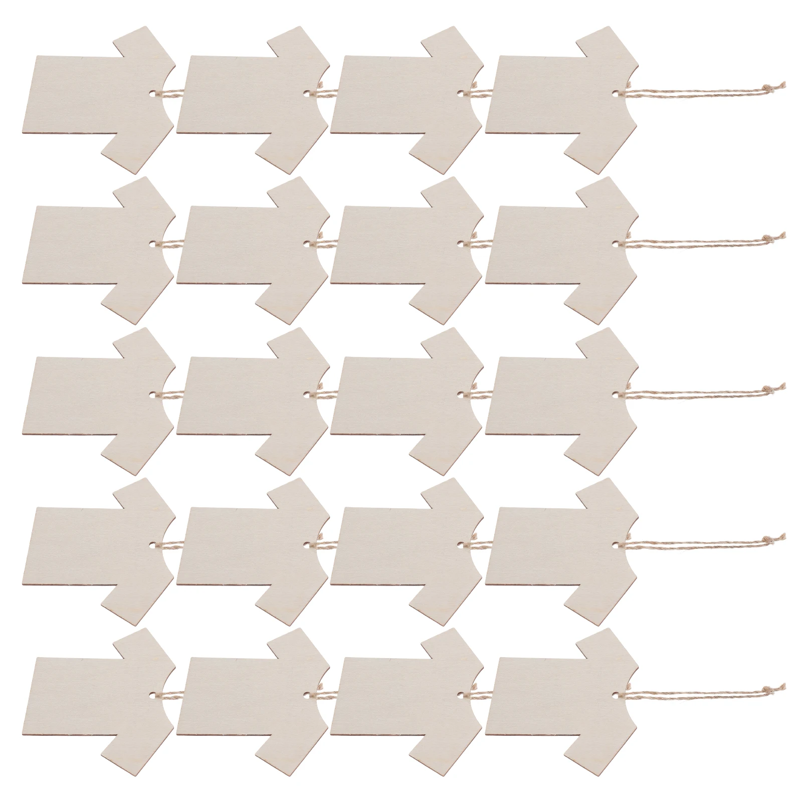

20 Pcs Wooden Short Sleeve Labels Blank Tags Hanging Ornaments Crafted Wood Diy Versatile Packaging Warm Wishes Creative