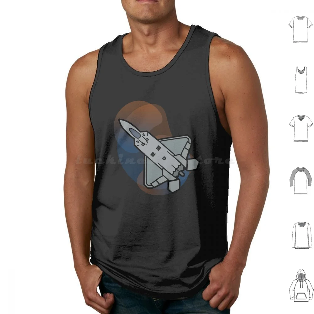 Sky Superiority : F-22 Raptor Mastery Tank Tops Print Cotton F22 Raptor Jet Military Fighter Plane Aviation Airplane F 22