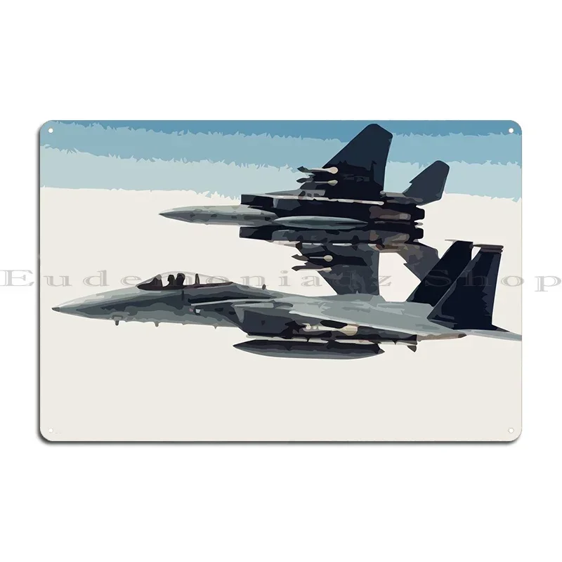 F15 Eagle Fighter Minimal Metal Sign Printing Club Bar Wall Custom Wall Decor Party Plates Tin Sign Poster